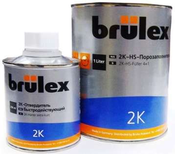 4+1 Brulex Грунт-наполнитель 2К-HS светло-серый 1л +отвердитель быстрый 2К для грунта-наполнит 0,25л 