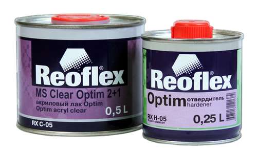 Лак Reoflex 2+1 2К акриловый Optim 0,5л +отв 0,25л 