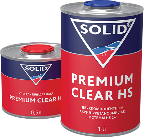 Лак SOLID 2+1 HS Premium Clear 1л +отвердитель 0,5л 