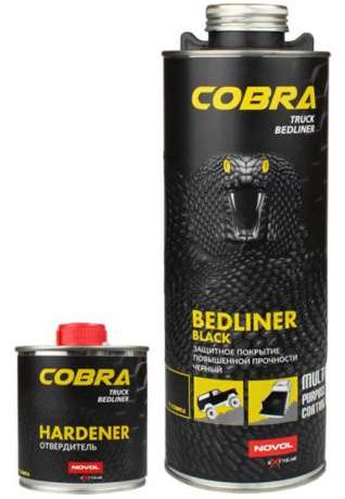 Защитное покрытие повышенной прочности Novol COBRA Truck Bedliner черное 0,6л+0,2л 