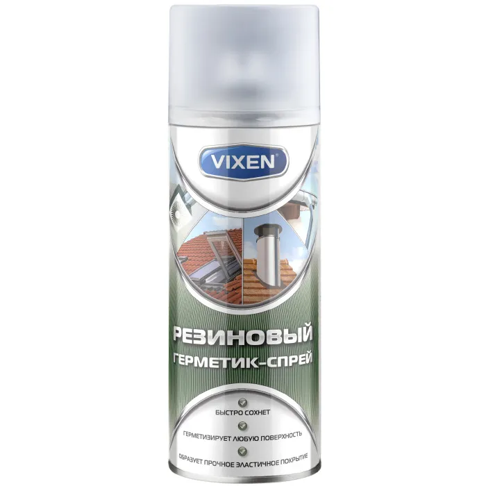Герметик-спрей резиновый VIXEN прозрачный аэрозоль 520мл 