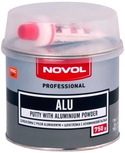 Шпатлевка Novol ALU с алюминьевой пылью п/э 0,75кг 