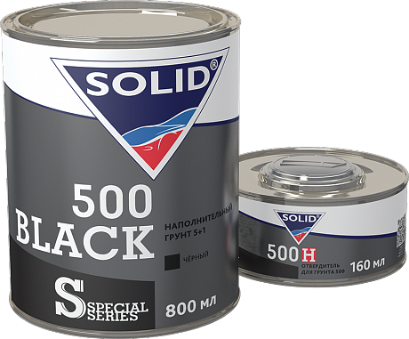 Грунт 500 SOLID BLACK 5+1 черный 0,8л +отвердитель 0,16л 