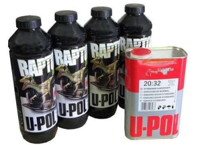 Защитное покрытие U-POL RLВ/S4 RAPTOR повыш. прочн. черное 4шт.х750мл (в к-те с отверд 1л) фото в интернет магазине Новакрас.ру