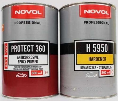 Грунт Novol PROTECT 360 4+1 эпоксидный или 1+1 (мокрый по мокрому) 0,8л +отверд Н5950 0,8л фото в интернет магазине Новакрас.ру