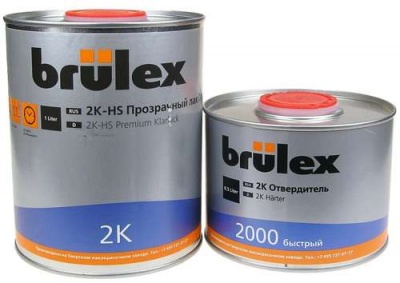 Лак Brulex Премиум 2К-НS прозрачный 1л +отвердитель 2К 2000 0,5л фото в интернет магазине Новакрас.ру